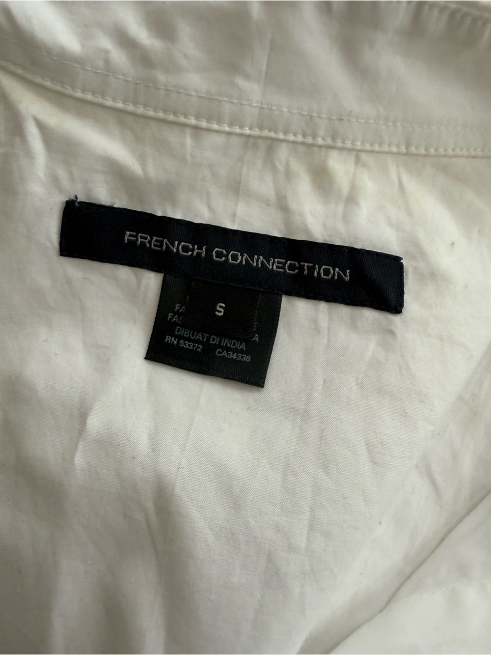 French Connection White Shirt with Black Label